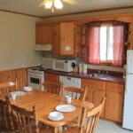 Photo of the kitchen area inside the executive cottage.