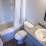 Photo of the bathroom inside the new executive cottage.